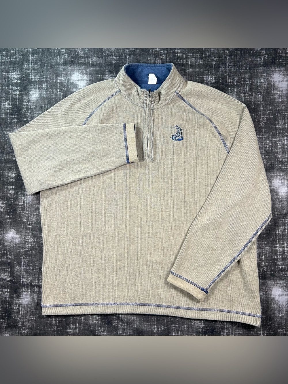 Johnnie-O Sweater Mens 2XL Brown Teak 1/4 Zip"HHC Golfer" Heavyweight Pullover - Picture 2 of 11